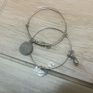 2 Alex and Ani bracelets with charms